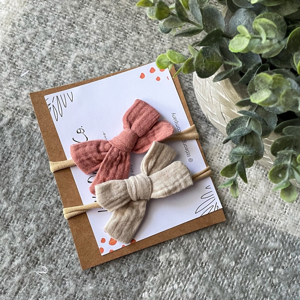 little honey | linen bow headbands